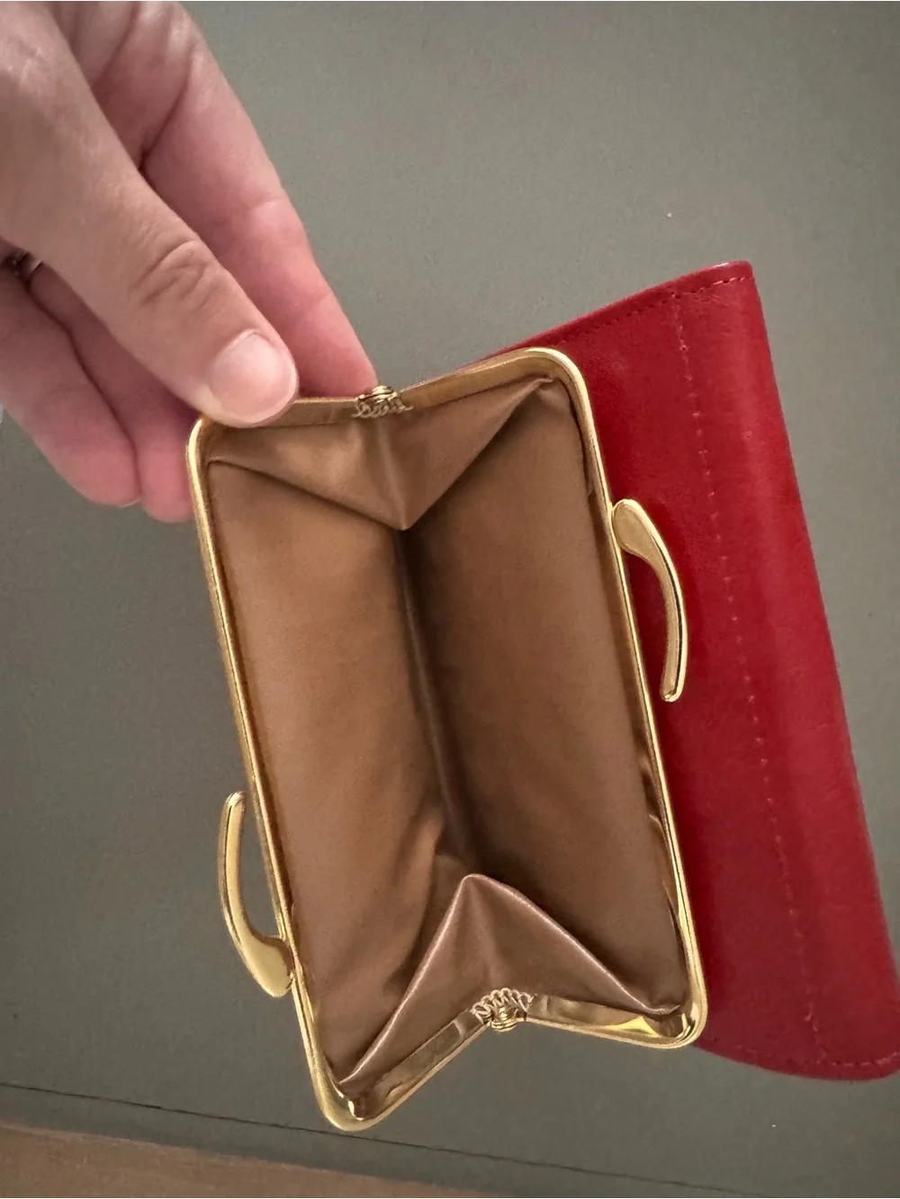 Vintage 60s 70s Amity Red Cowhide Leather Wallet